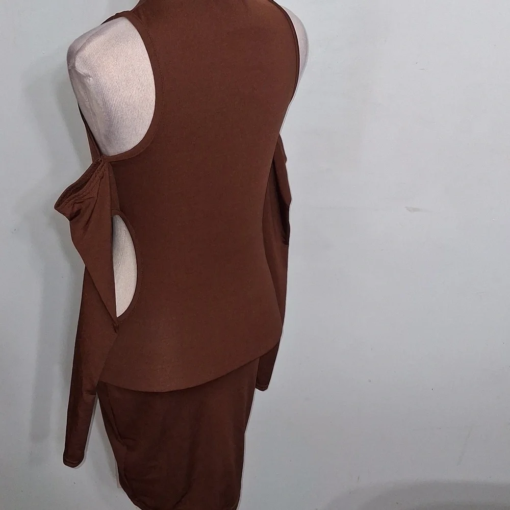 PrettyLittleThing/ Chocolate Brown Dress Mini Dress - W Sz 0